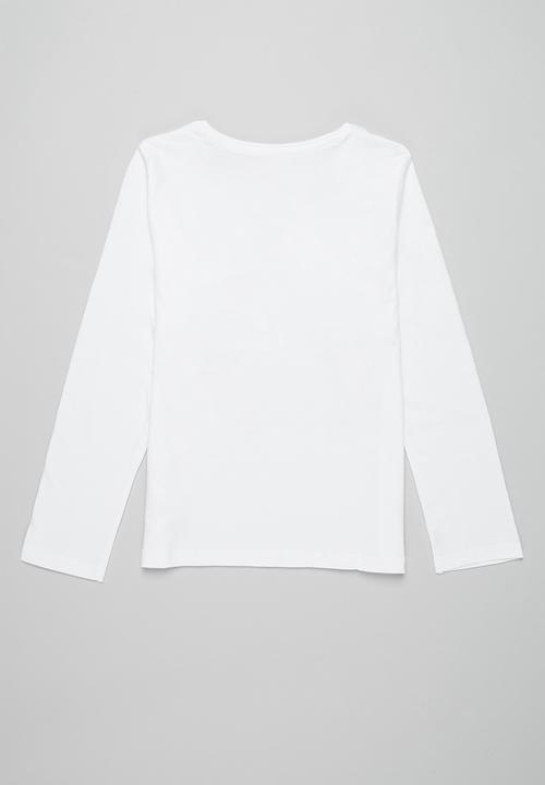 MINOTI - Girls basic smile please top - white