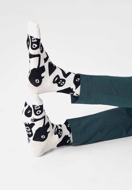 Happy Socks - Nightmare socks - white & black