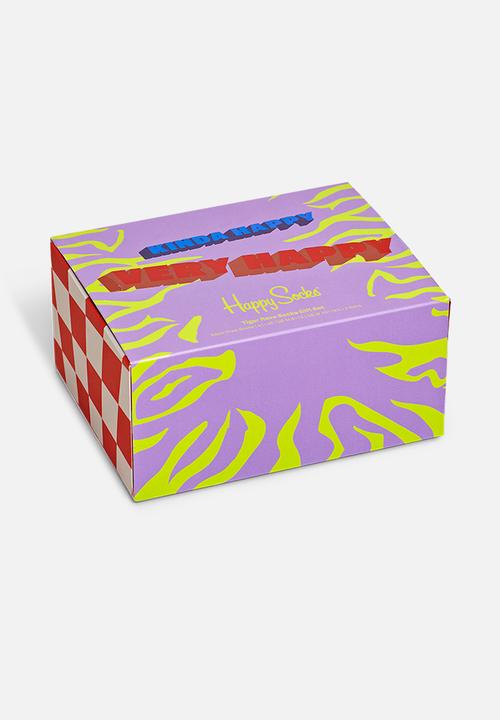 Happy Socks - 2-pack tiger rave socks gift set - multi