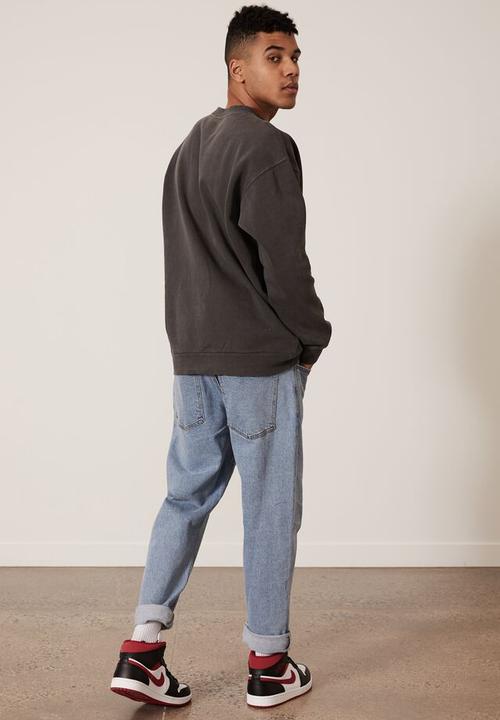 Factorie - Elite oversized crew - washed black