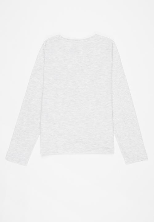 MINOTI - Girls basic heart top - light grey