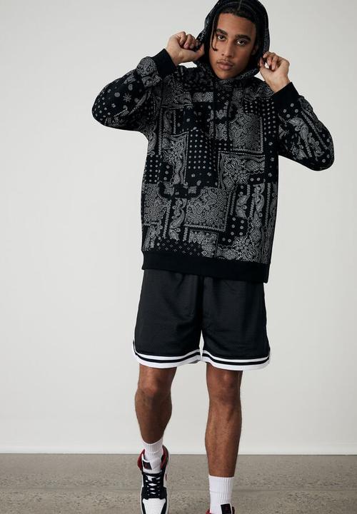 Factorie - Oversized graphic hoodie - black/bandana