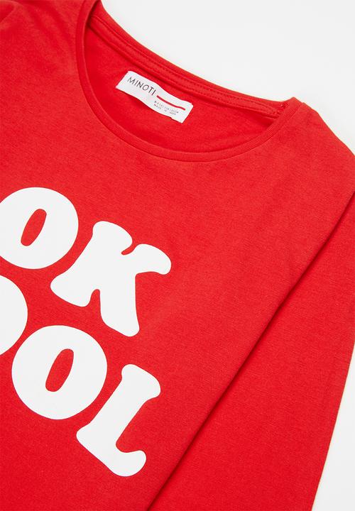 MINOTI - Girls basic ok cool top - red