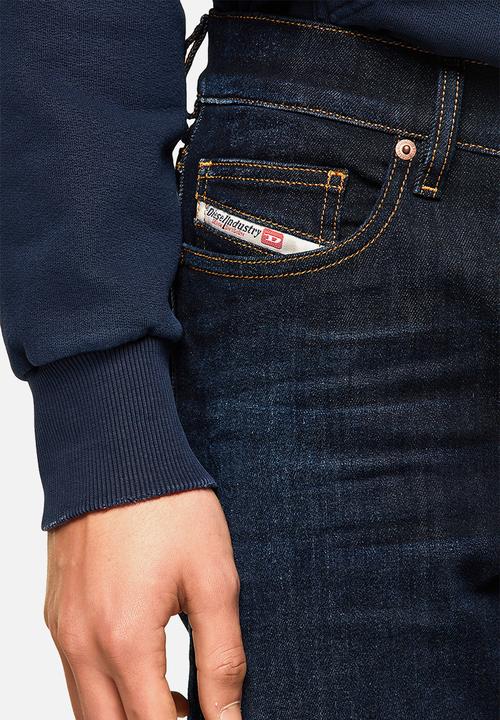 Diesel  - D-luster slim fit 5 pocket jeans - dark wash blue