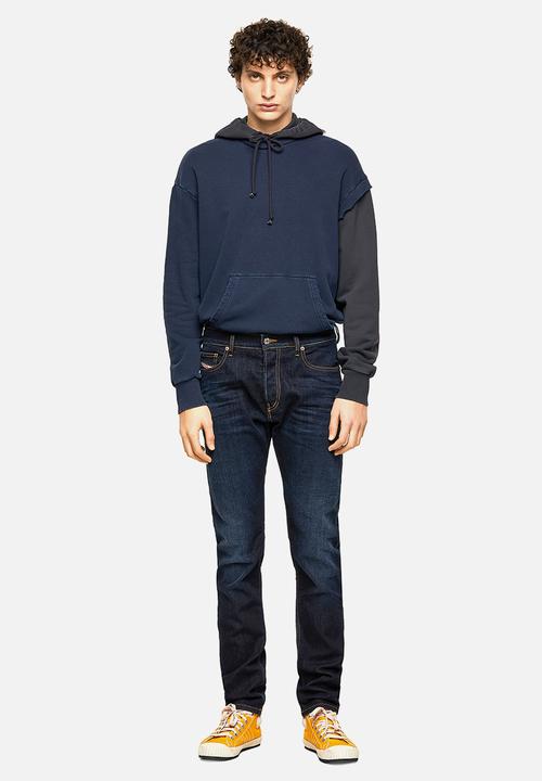 Diesel  - D-luster slim fit 5 pocket jeans - dark wash blue