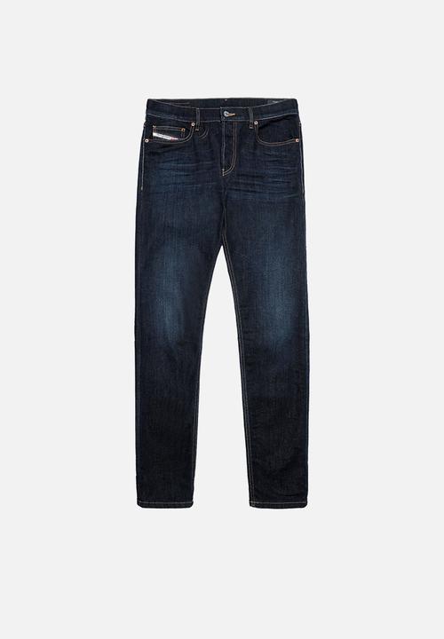Diesel  - D-luster slim fit 5 pocket jeans - dark wash blue