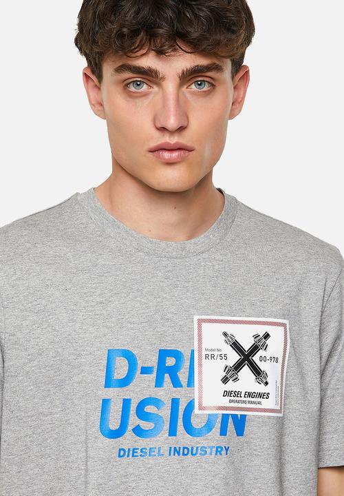 Diesel  - T-just-b62 printed tee - grey 