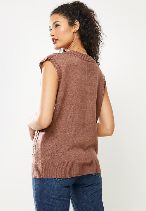 dailyfriday - Cable gilet jersey - brown