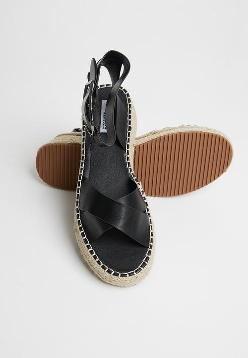 Madison® - Dineka big buckle espadrille sandal - black