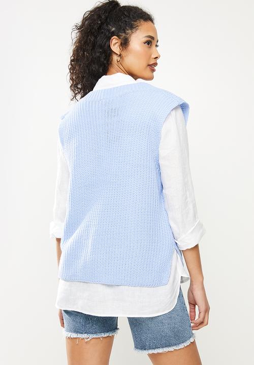 dailyfriday - V-neck gilet jersey - pale blue