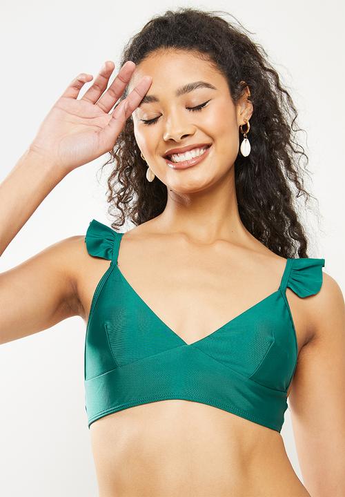 dailyfriday - Frill shoulder bikini - dark green