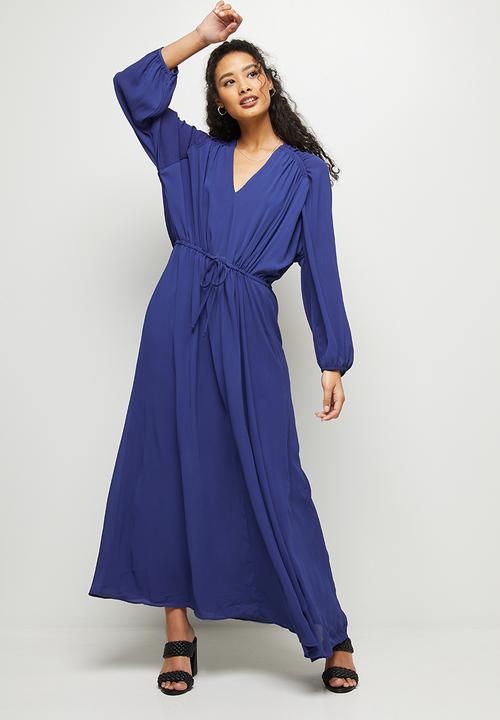 MILLA - Gauged detail maxi dress - blue