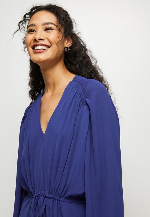MILLA - Gauged detail maxi dress - blue