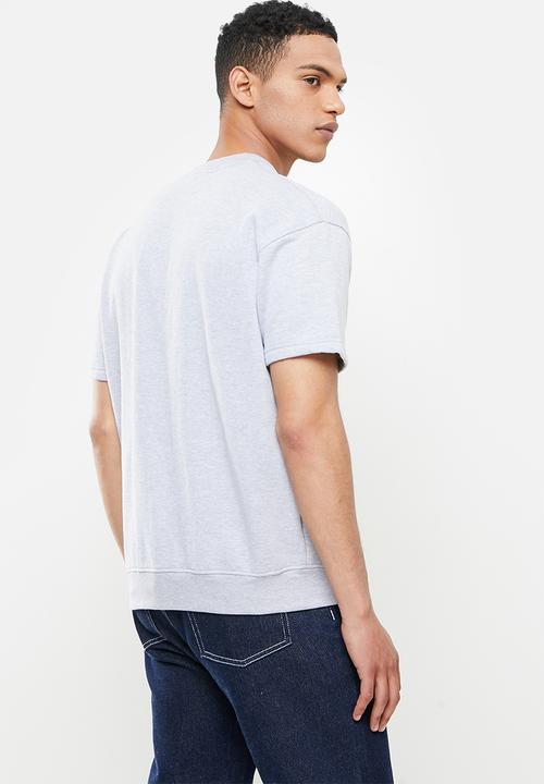 Jonathan D - Elliot oversized fit short sleeve sweater - grey