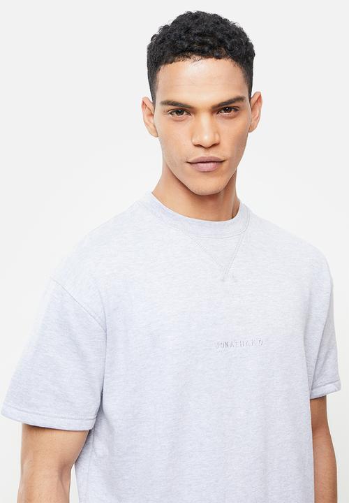 Jonathan D - Elliot oversized fit short sleeve sweater - grey