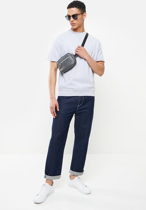 Jonathan D - Elliot oversized fit short sleeve sweater - grey