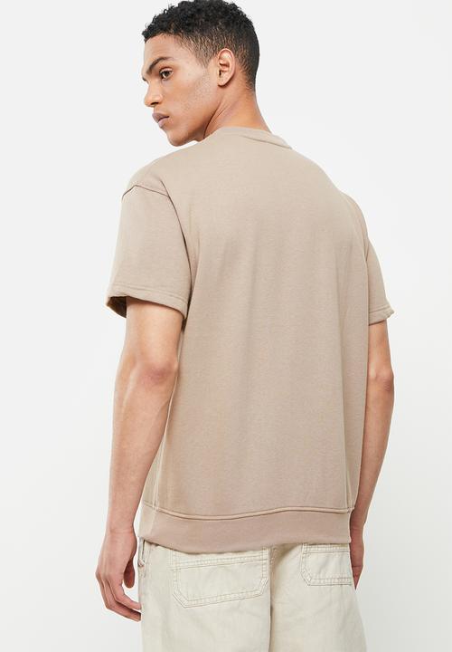 Jonathan D - Elliot oversized fit short sleeve sweater - taupe