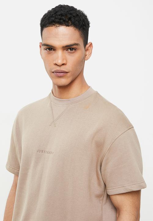 Jonathan D - Elliot oversized fit short sleeve sweater - taupe