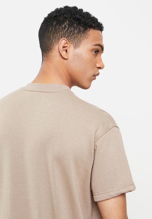 Jonathan D - Elliot oversized fit short sleeve sweater - taupe