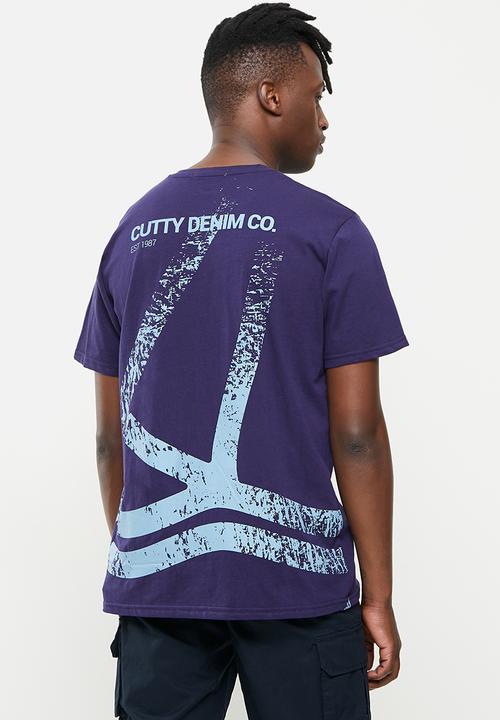 Cutty - Mayne box fit printed tee - navy
