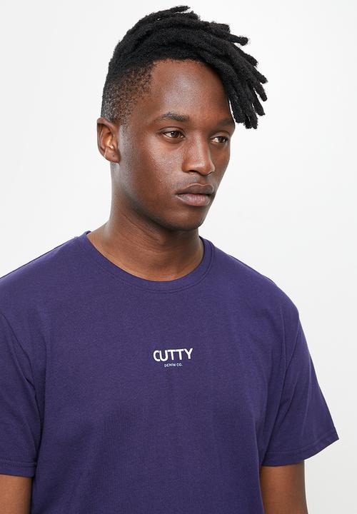 Cutty - Mayne box fit printed tee - navy