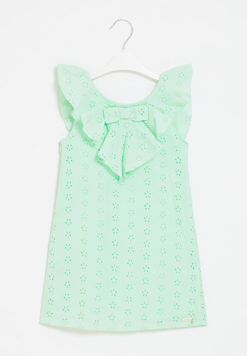 GUESS - Broiderie anglaise dress - green