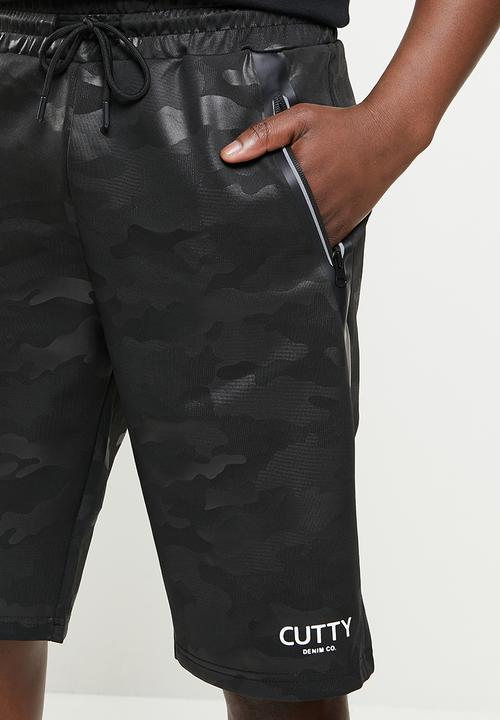 Cutty - Vermont regular fit scuba shorts - black