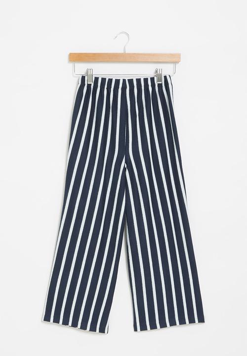 Superbalist - Wide leg knit pants - navy & white