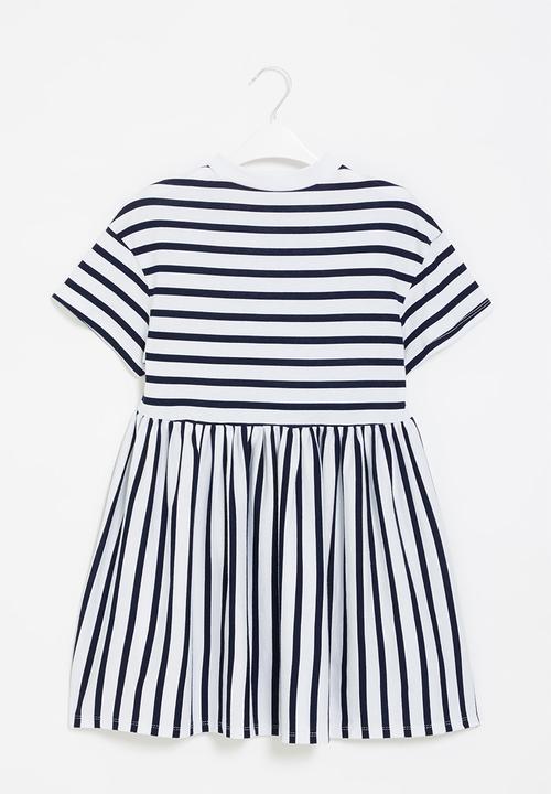 Superbalist - Striped babydoll dress - navy & white