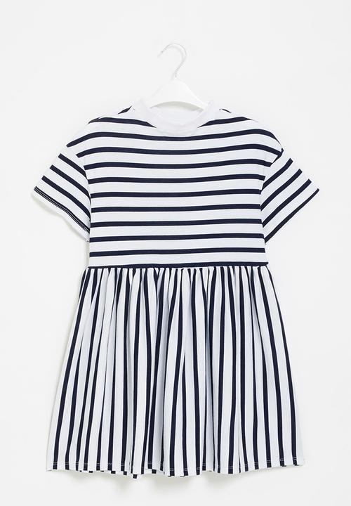 Superbalist - Striped babydoll dress - navy & white