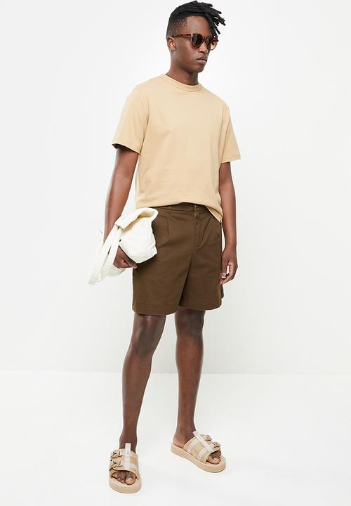 Jonathan D - Gino box skoolboy fit shorts - mocha