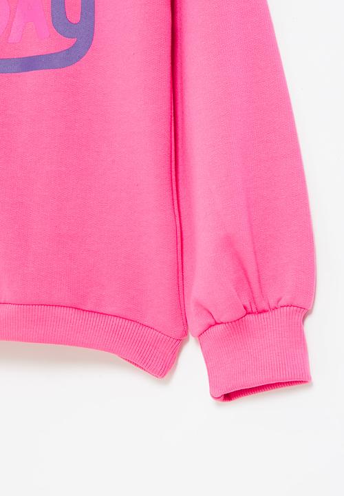 MINOTI - Girls basic day fleece crew - pink