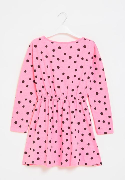 MINOTI - Tween girls basic aop jersey dress - pink & black 