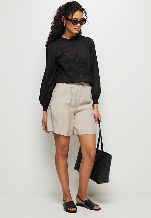 edit - Piecrust cotton shirt - black