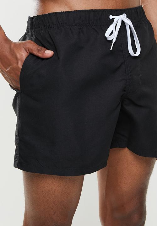 basicthread - Elastic waistband swimshorts - black