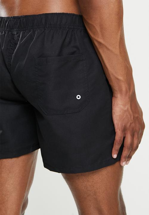 basicthread - Elastic waistband swimshorts - black