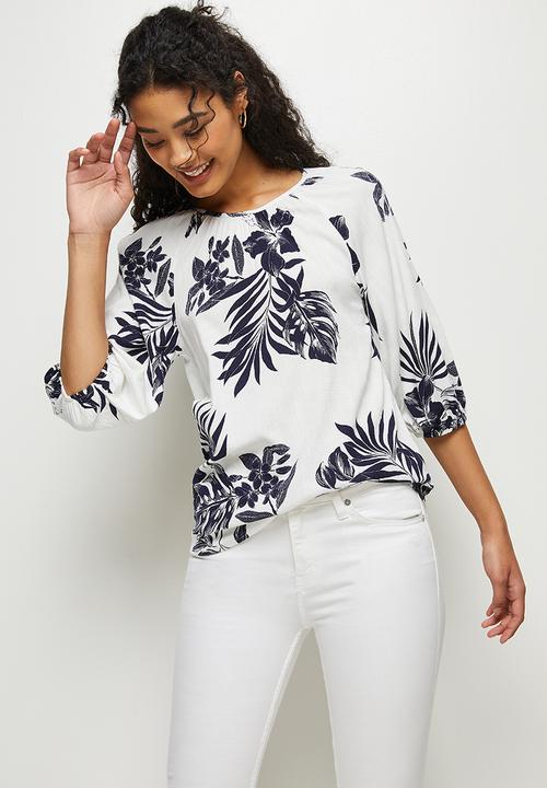 edit - Soft raglan sleeve shell - mono tropical