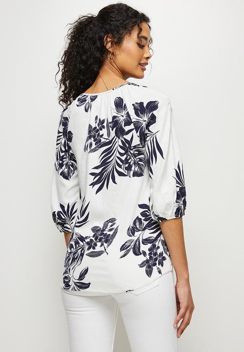 edit - Soft raglan sleeve shell - mono tropical
