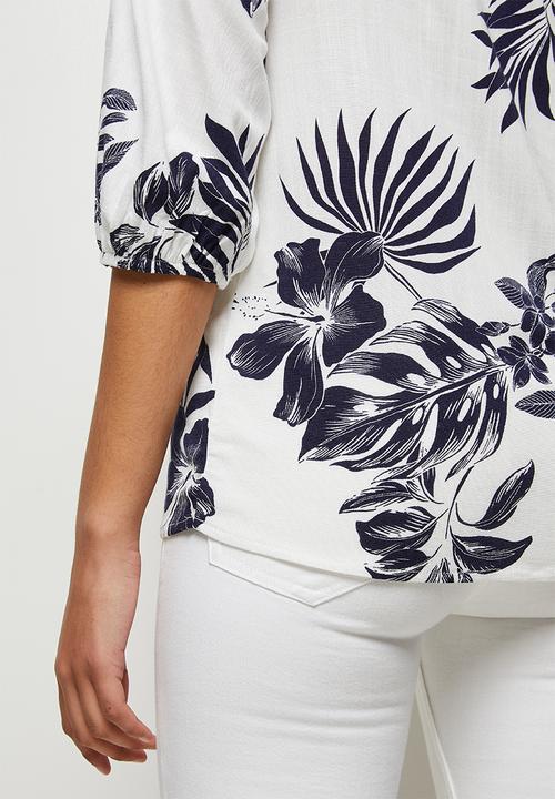 edit - Soft raglan sleeve shell - mono tropical