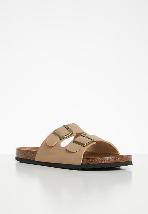 Cotton On - Rex double buckle slide - taupe
