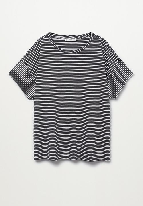MANGO - Plus T-shirt easy - white & navy