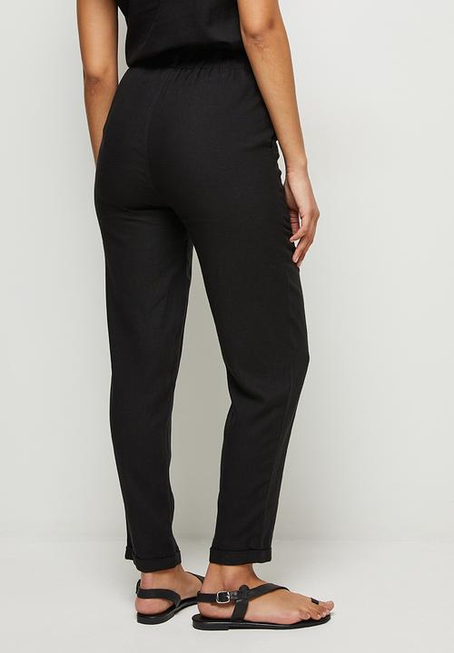 edit - Linen jogger - black