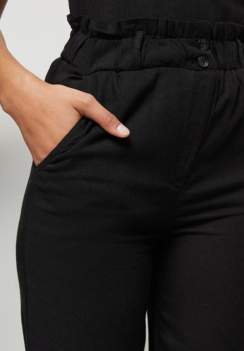edit - Linen jogger - black