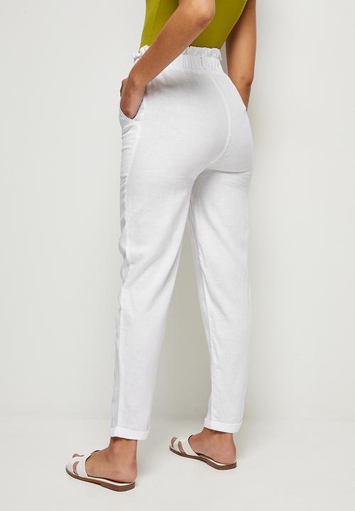 edit - Linen jogger - white