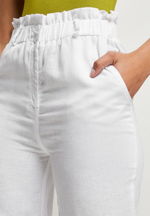 edit - Linen jogger - white