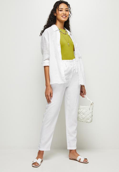 edit - Linen jogger - white