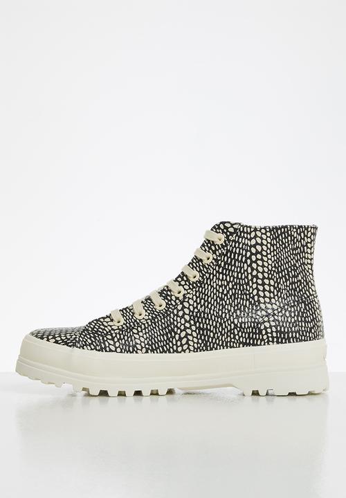 SUPERGA - 2341 faux reptile alpina boot - black beige gresso