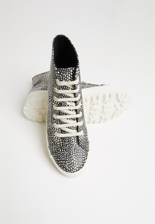 SUPERGA - 2341 faux reptile alpina boot - black beige gresso