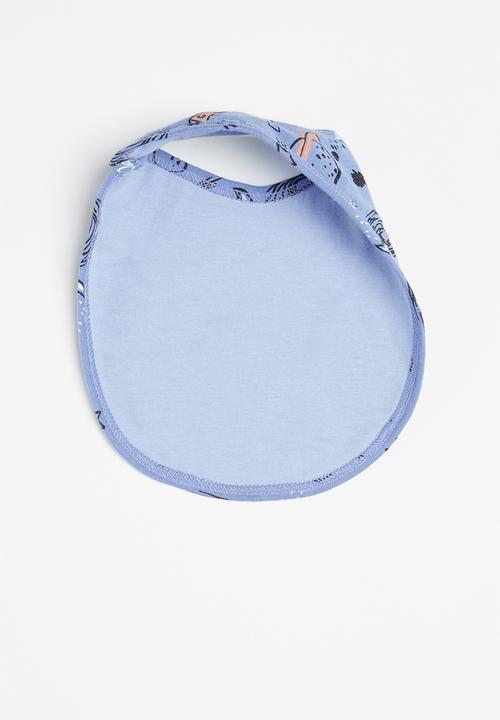 Superbalist Kids - 2 pack space bib - blue & oatmeal