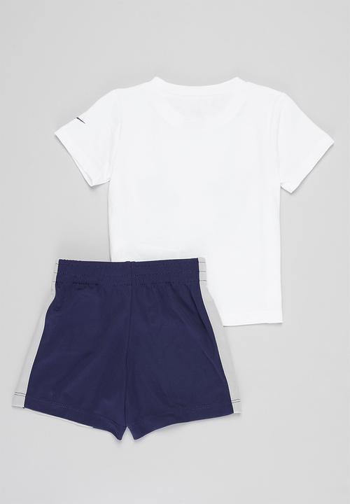 Nike - Nkb sport footwork tee short set - white & navy 